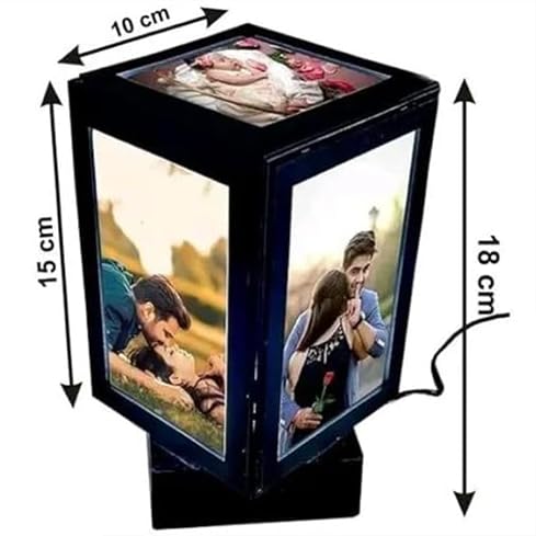 Personalized Rotating LED Table Lamp – With 5 Customizable Photos