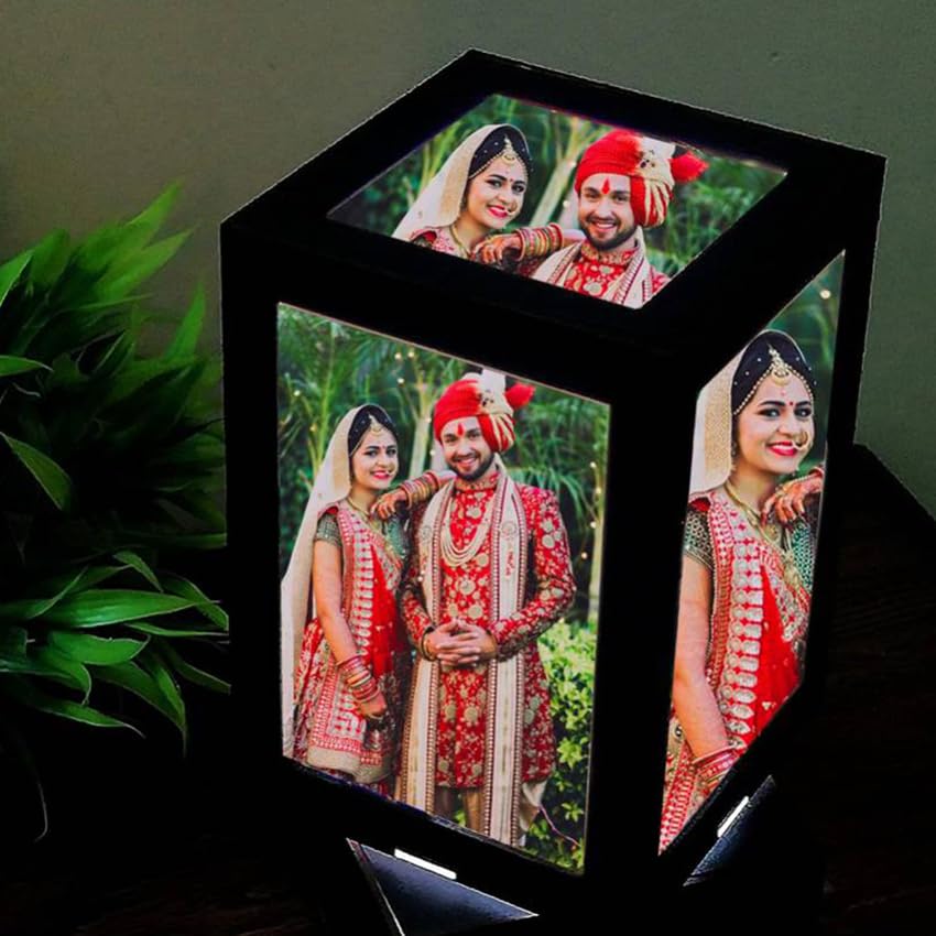 Personalized Rotating LED Table Lamp – With 5 Customizable Photos