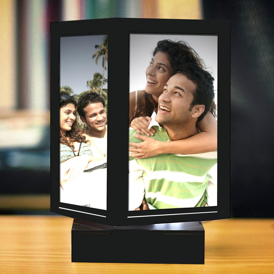 Personalized Rotating LED Table Lamp – With 5 Customizable Photos