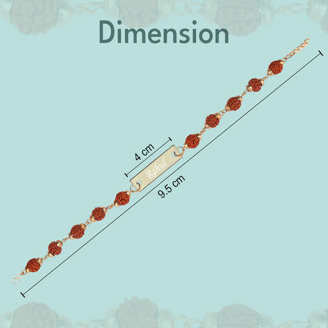 Personalized Rudraksha Rakhi – Stylish Name Rakhi