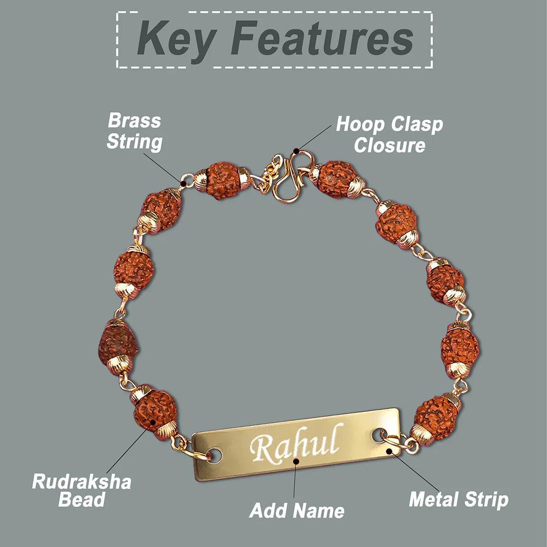 Personalized Rudraksha Rakhi – Stylish Name Rakhi