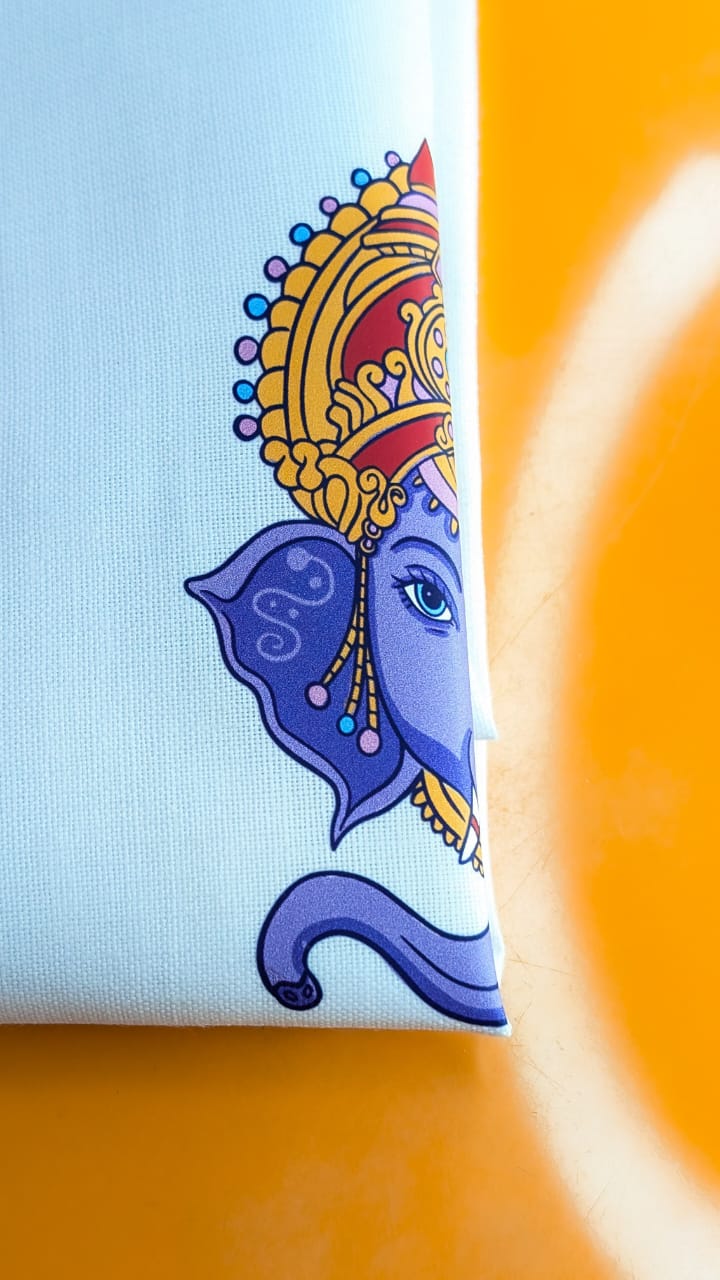 Custom White Kurta with Ganesh Print – Elegant &amp; Spiritual Wear