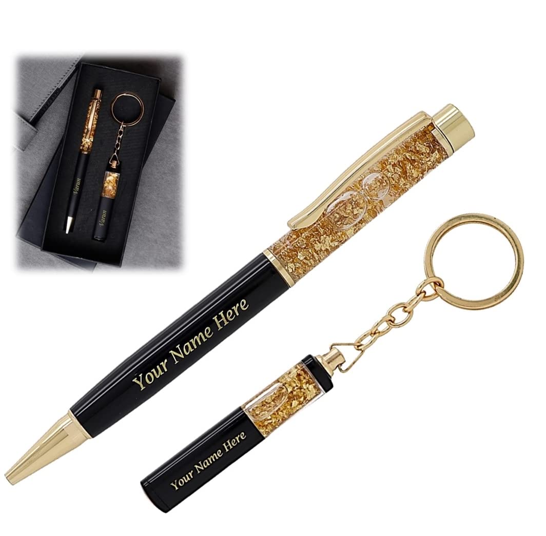 Personalized Pen & Keychain Combo – Multicolor Custom Gift Set